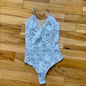 White lace body suite